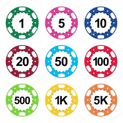 Ficha de casino de valores de cor